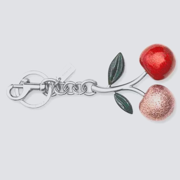 New! Cherry Bag Charm 🍒Silver/Pink Multi 🩷🩷 - Picture 2 of 5